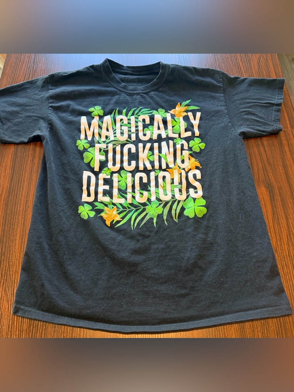 Spencers Mens Black Magically F Delicious St Patricks Day Tee Shirt Size L